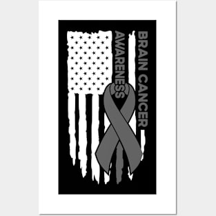 Brain Cancer Flag Brain Cancer Awareness Posters and Art